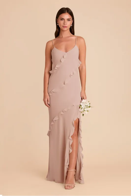 Valentina Chiffon Dress - Taupe sold by Birdy Grey