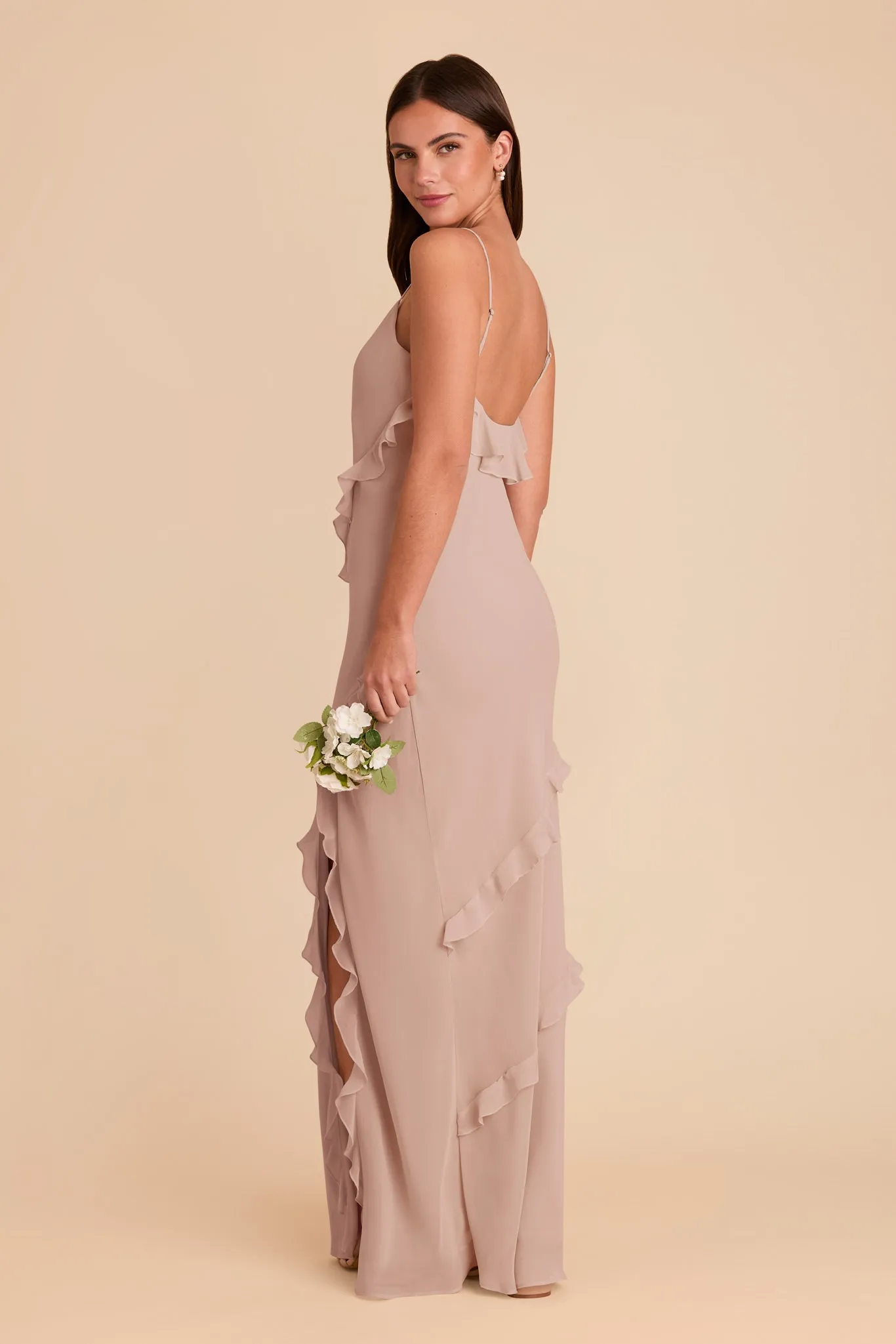 Valentina Chiffon Dress - Taupe sold by Birdy Grey product image thumbnail 4