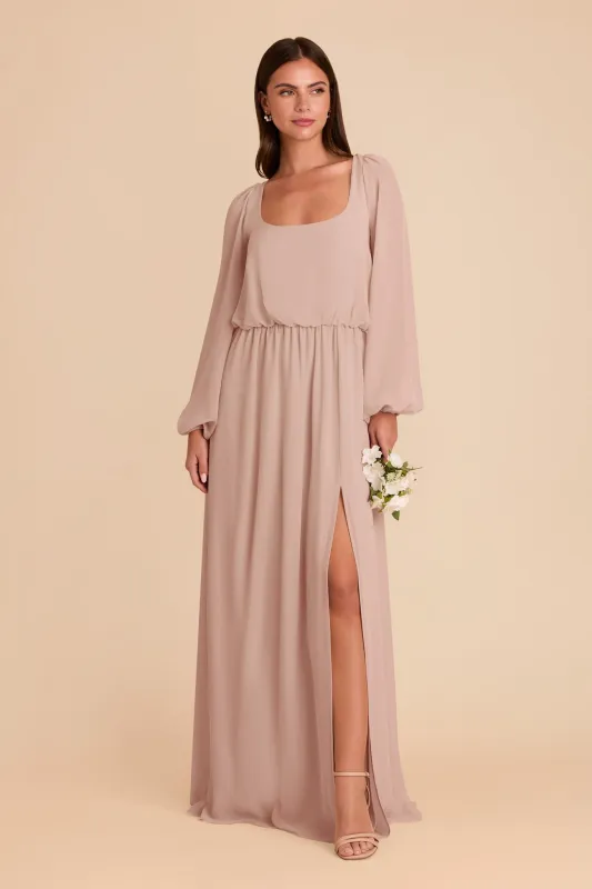 Eloise Chiffon Dress - Taupe sold by Birdy Grey