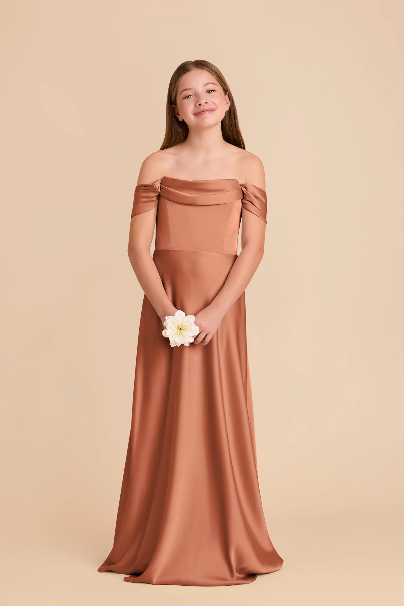 Mimi Junior Matte Satin Dress - Terracotta sold by Birdy Grey product image thumbnail 4