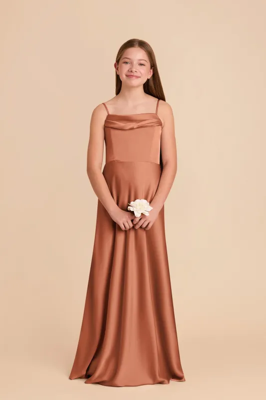 Mimi Junior Matte Satin Dress - Terracotta sold by Birdy Grey