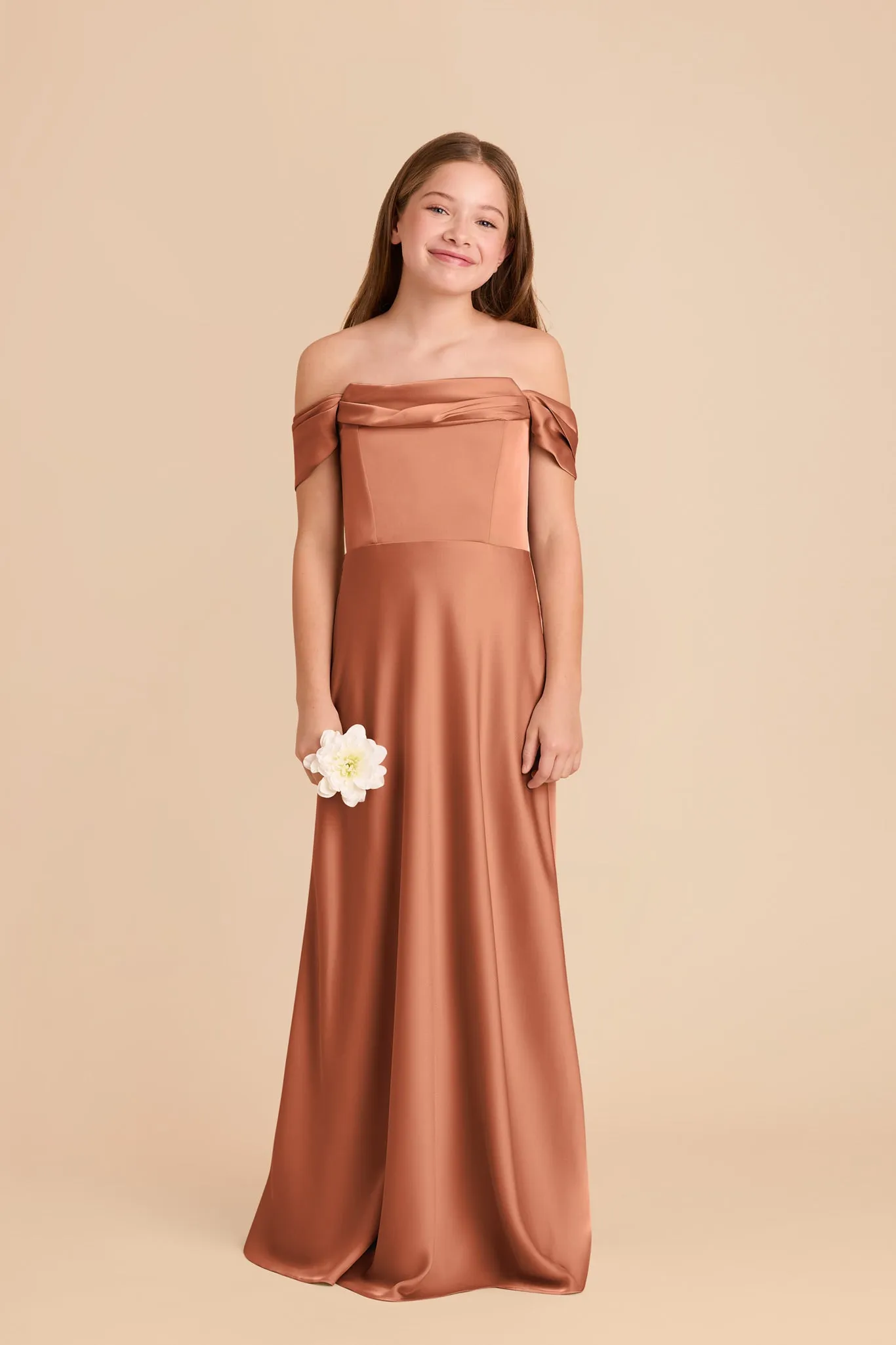 Mimi Junior Matte Satin Dress - Terracotta sold by Birdy Grey product image thumbnail 3