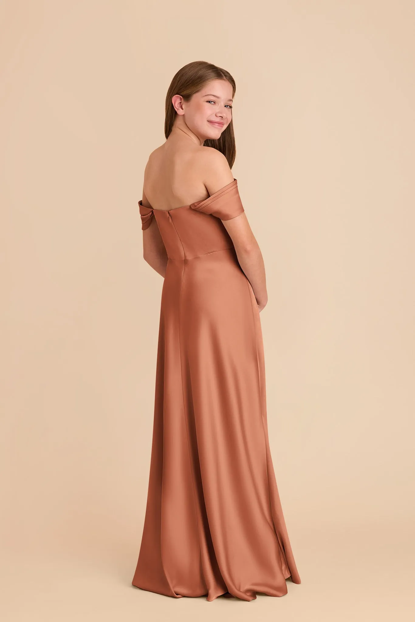 Mimi Junior Matte Satin Dress - Terracotta sold by Birdy Grey product image thumbnail 5