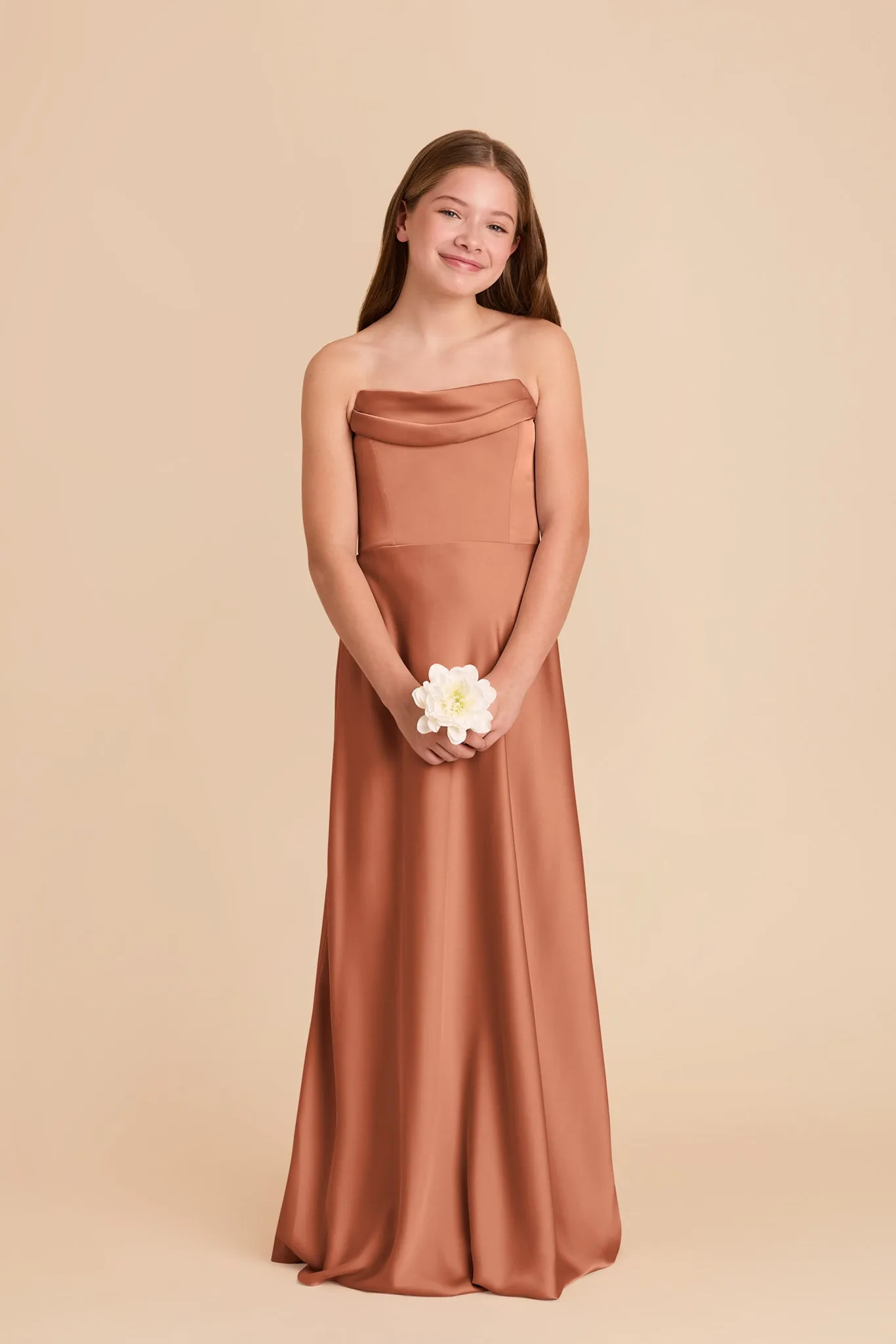 Mimi Junior Matte Satin Dress - Terracotta sold by Birdy Grey product image thumbnail 2