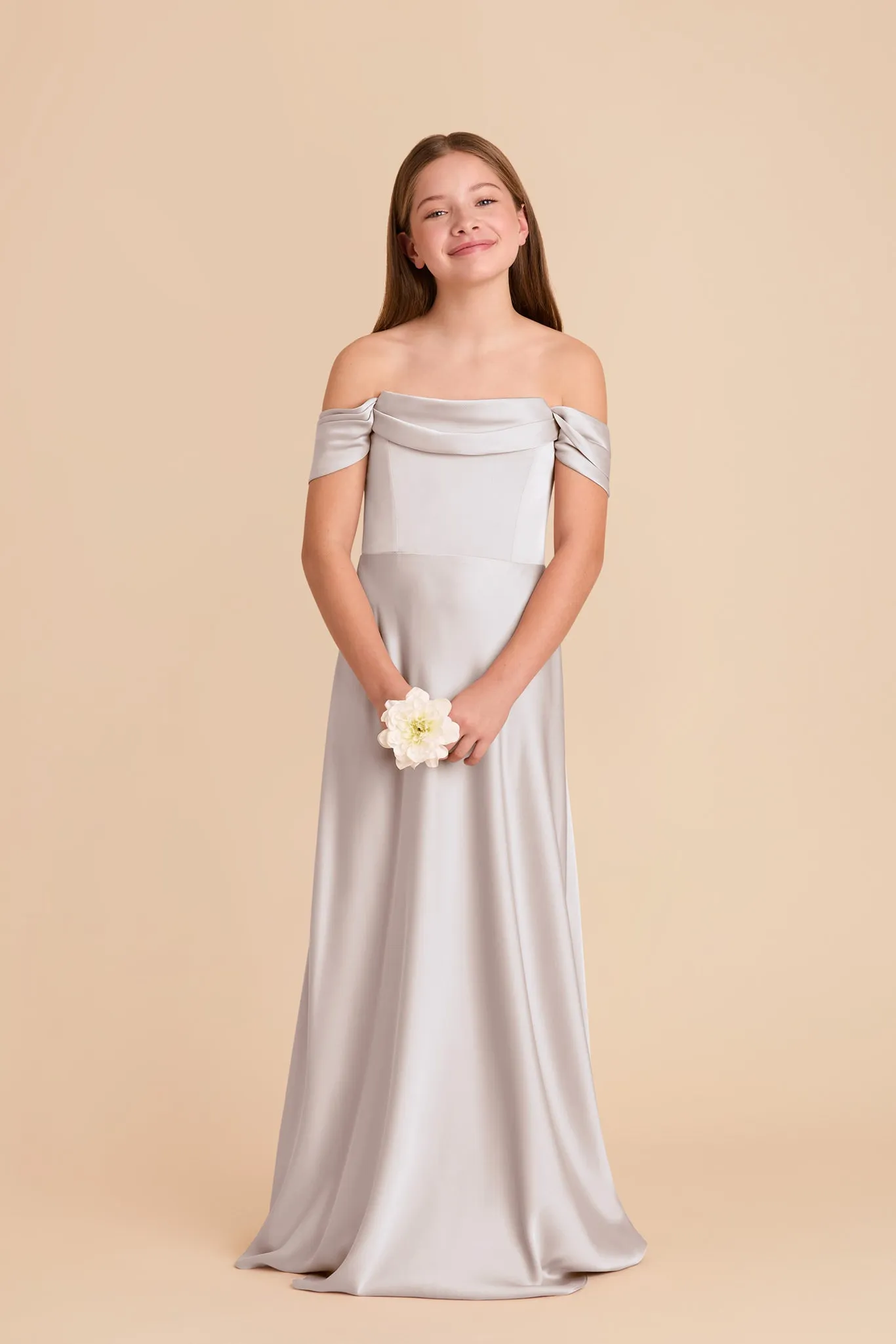 Mimi Junior Matte Satin Dress - Platinum sold by Birdy Grey product image thumbnail 2