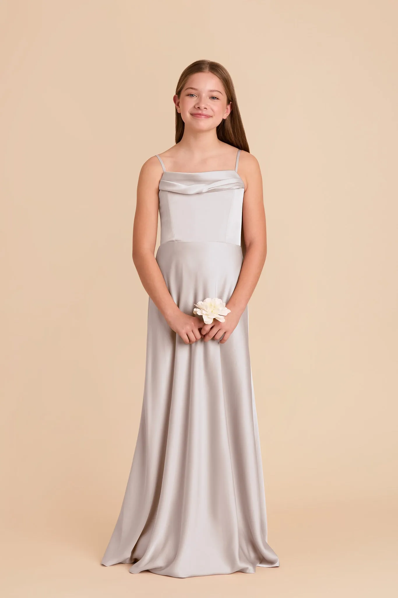 Mimi Junior Matte Satin Dress - Platinum sold by Birdy Grey product image thumbnail 3