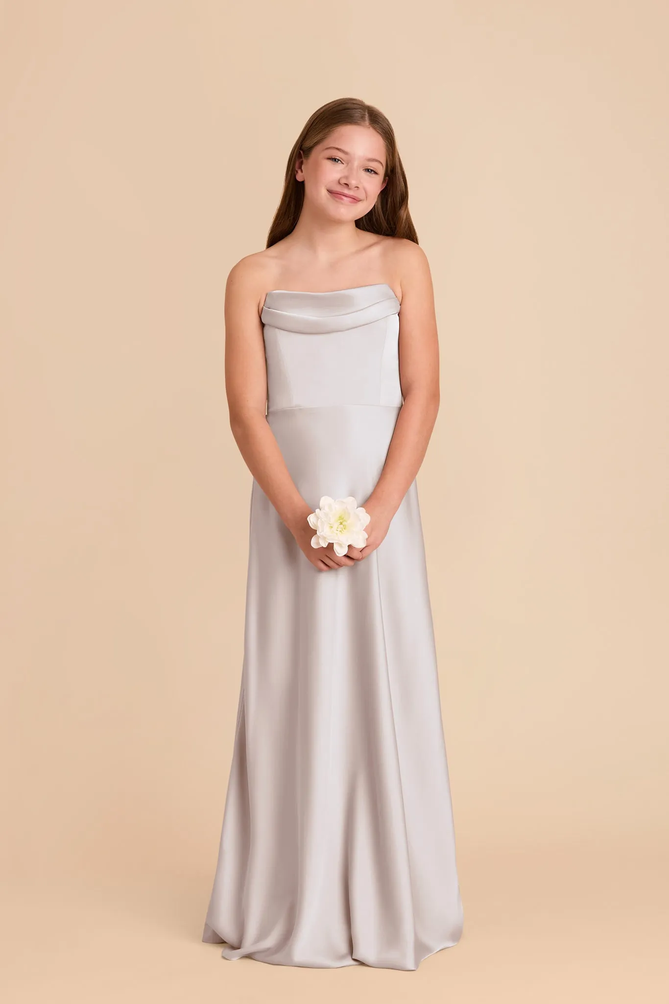 Mimi Junior Matte Satin Dress - Platinum sold by Birdy Grey product image thumbnail 4