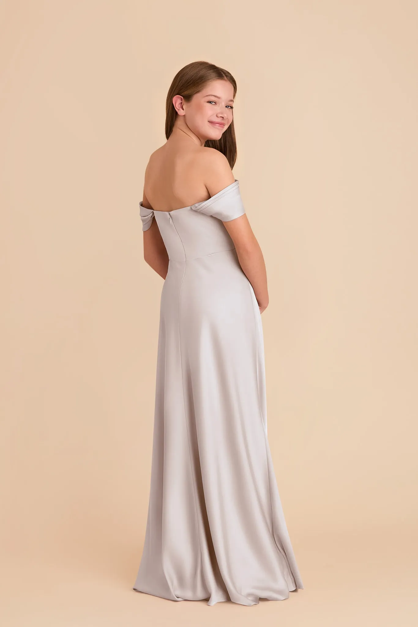 Mimi Junior Matte Satin Dress - Platinum sold by Birdy Grey product image thumbnail 5