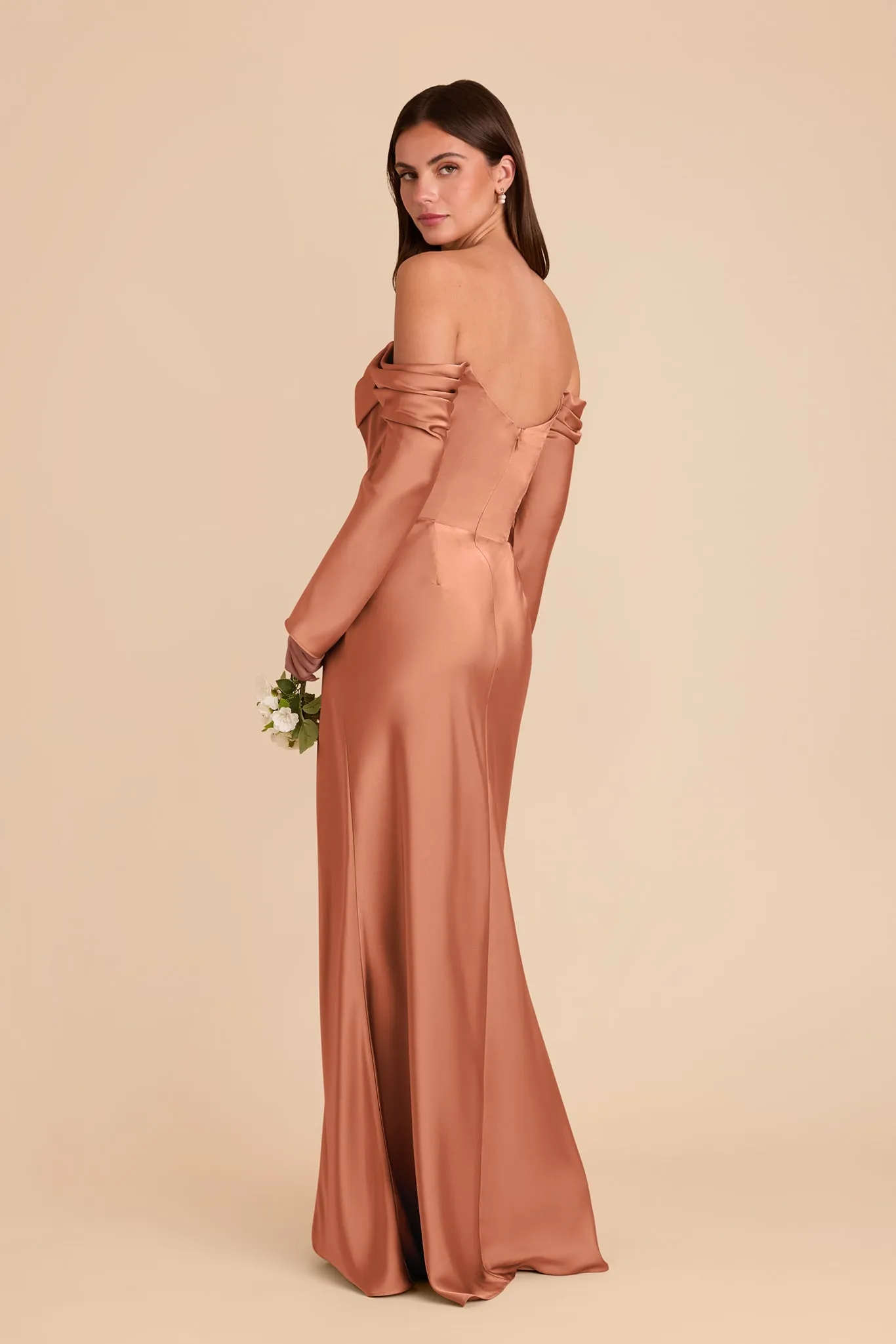 Maya Matte Satin Dress - Terracotta sold by Birdy Grey product image thumbnail 5