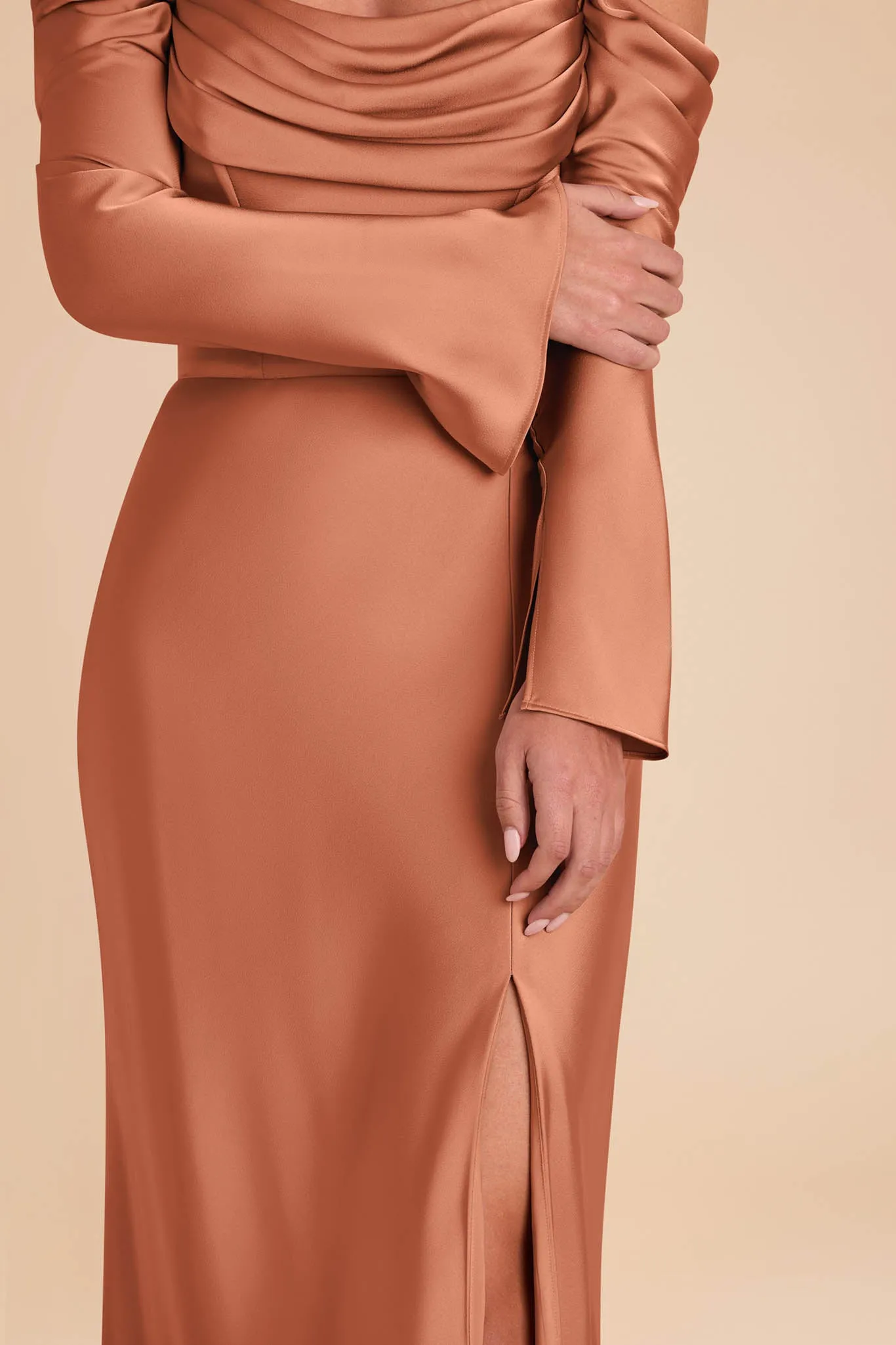 Maya Matte Satin Dress - Terracotta sold by Birdy Grey product image thumbnail 4