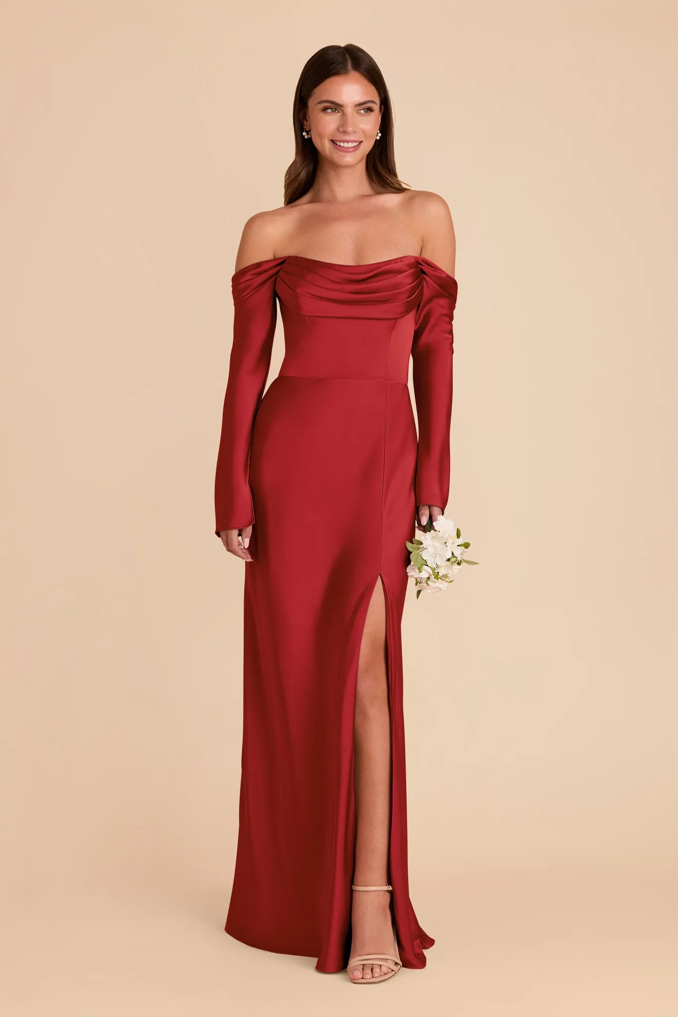 Maya Matte Satin Dress - Ruby Red sold by Birdy Grey product image thumbnail 3