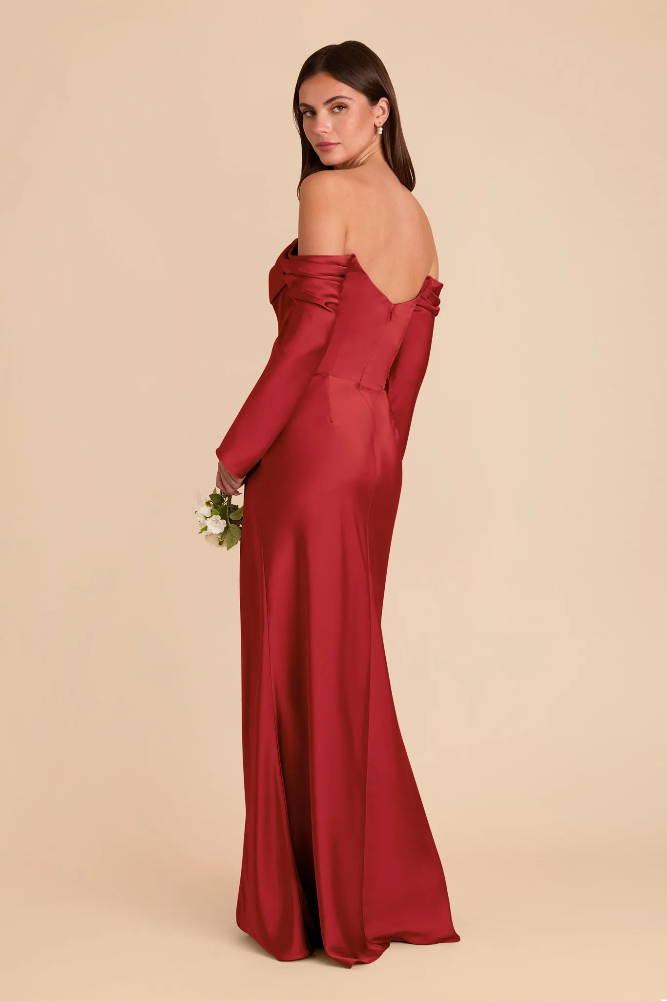 Maya Matte Satin Dress - Ruby Red sold by Birdy Grey product image thumbnail 5