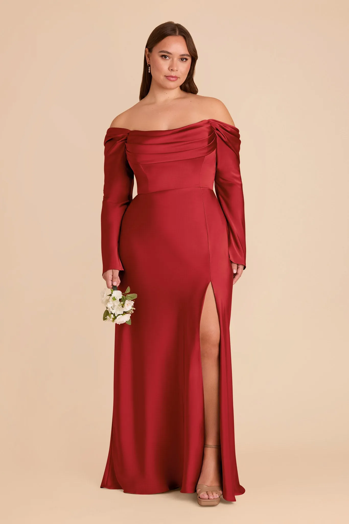 Maya Matte Satin Dress - Ruby Red sold by Birdy Grey product image thumbnail 2