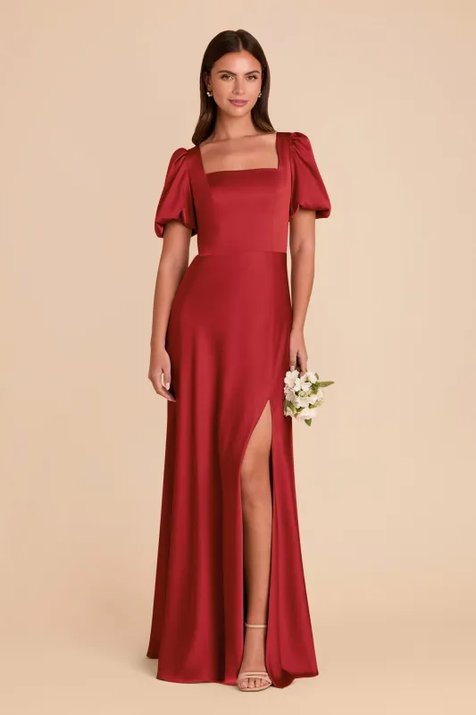 Judy Matte Satin Dress - Ruby Red sold by Birdy Grey