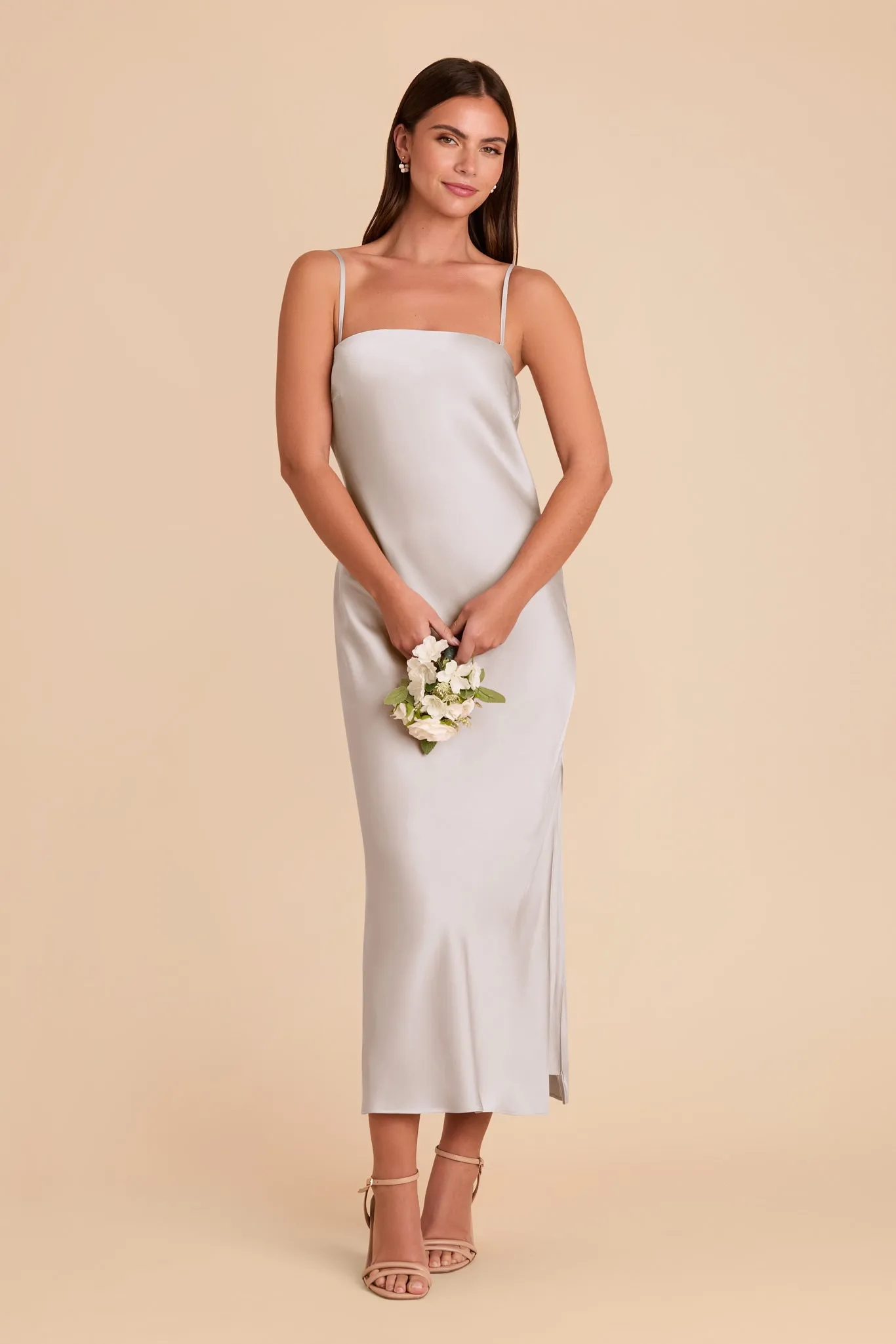 Isla Matte Satin Dress - Platinum sold by Birdy Grey product image thumbnail 4