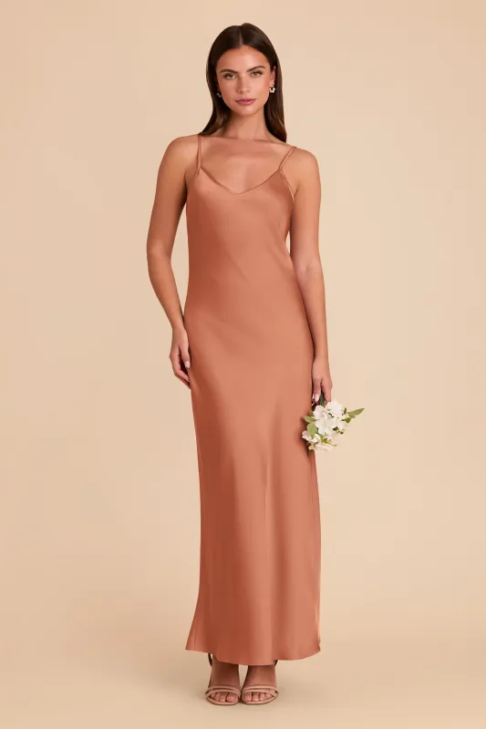 Alice Matte Satin Dress - Terracotta sold by Birdy Grey