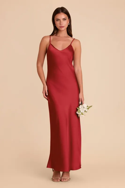 Alice Matte Satin Dress - Ruby Red sold by Birdy Grey