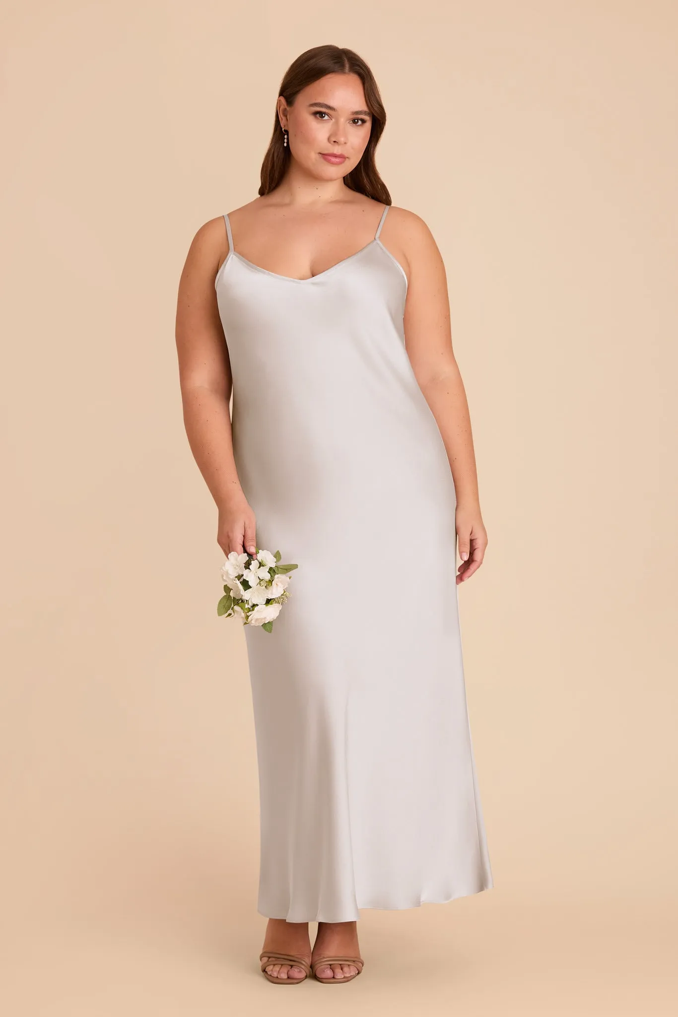 Alice Matte Satin Dress - Platinum sold by Birdy Grey product image thumbnail 2