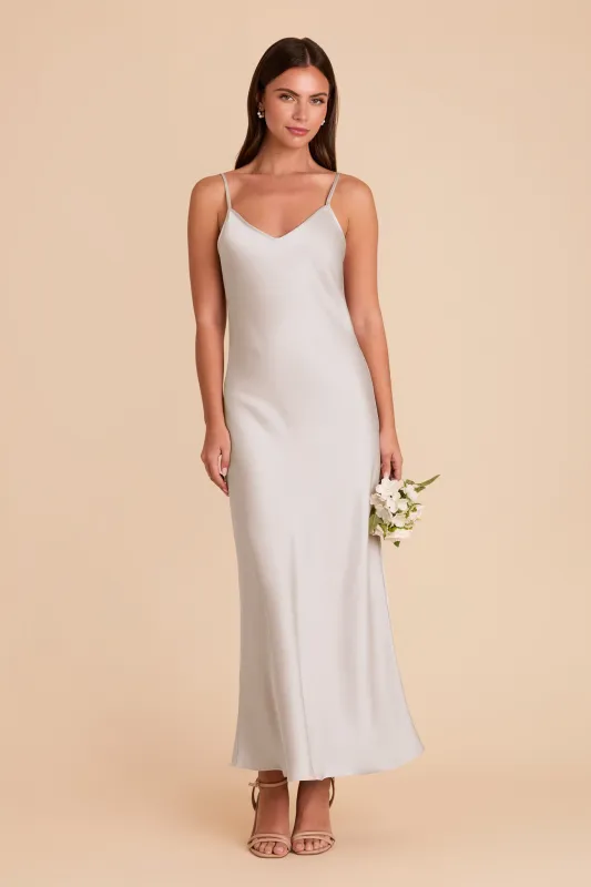 Alice Matte Satin Dress - Platinum sold by Birdy Grey