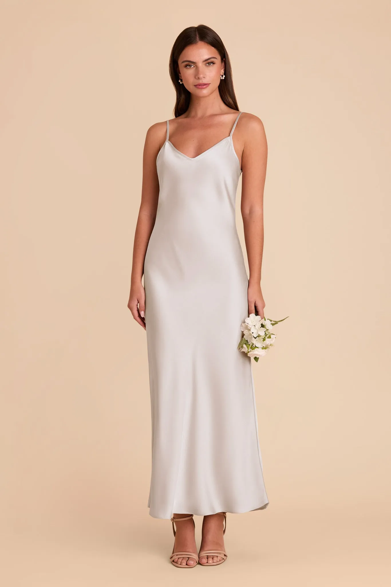 Alice Matte Satin Dress - Platinum sold by Birdy Grey product image thumbnail 3