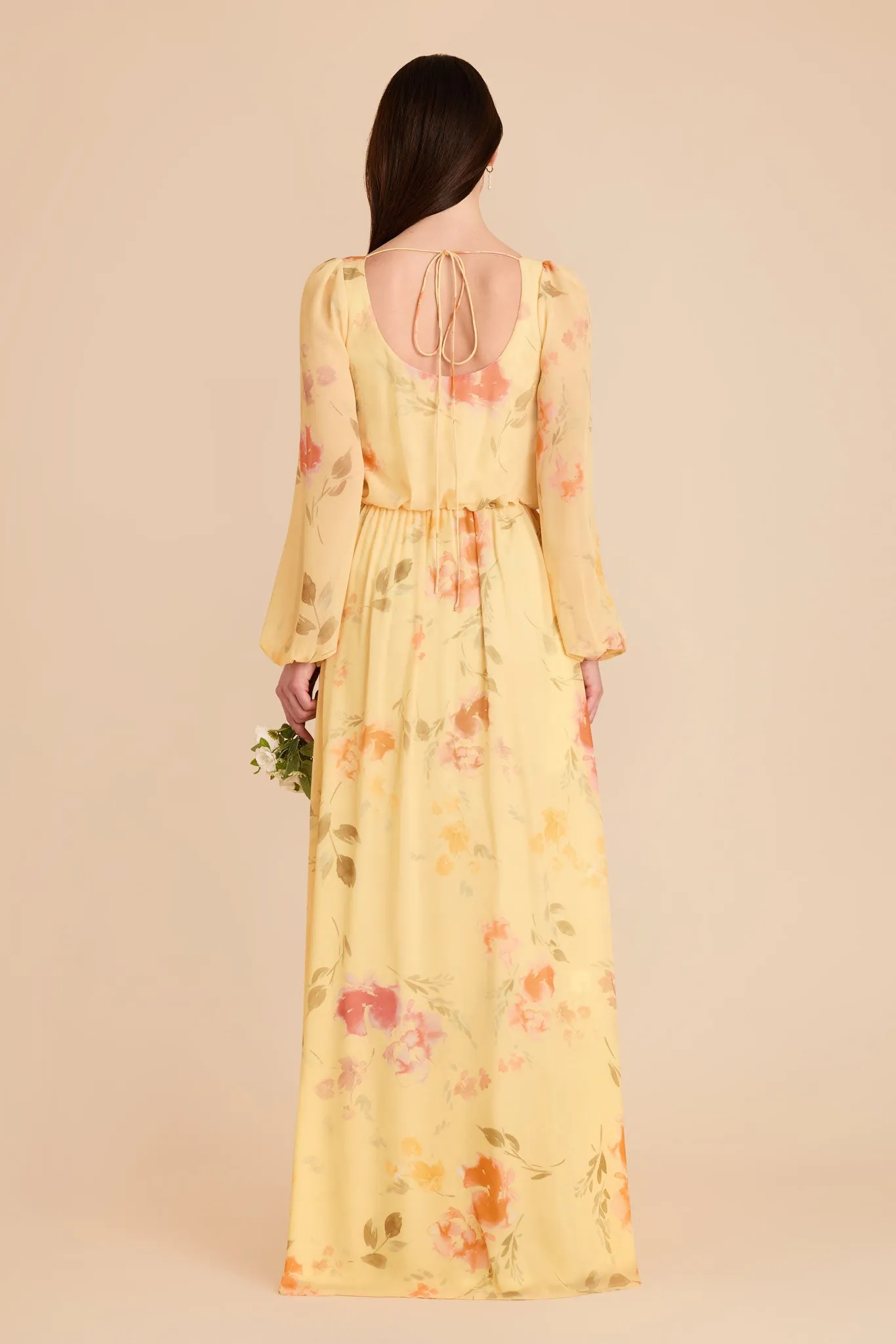 Eloise Chiffon Dress - Pale Yellow Rococo Floral sold by Birdy Grey product image thumbnail 5