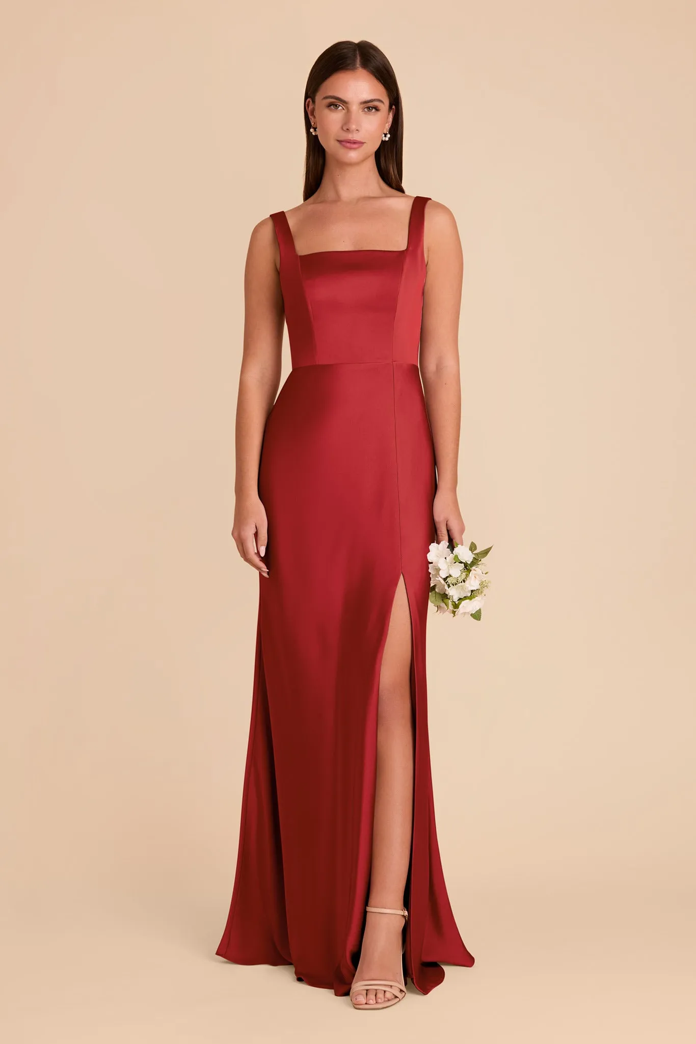 Alex Convertible Dress Matte Satin - Ruby Red sold by Birdy Grey