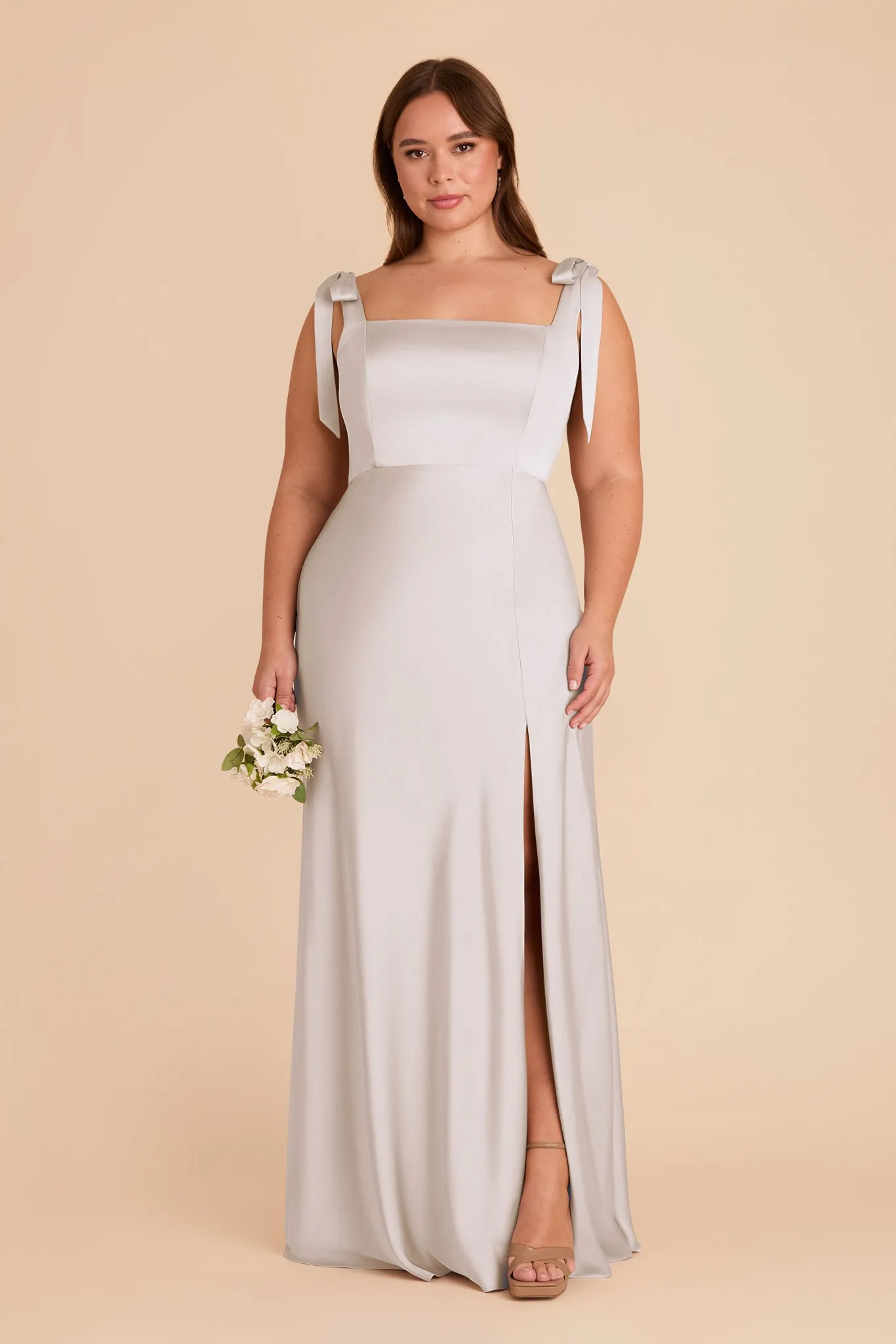 Alex Convertible Dress Matte Satin - Platinum sold by Birdy Grey product image thumbnail 2