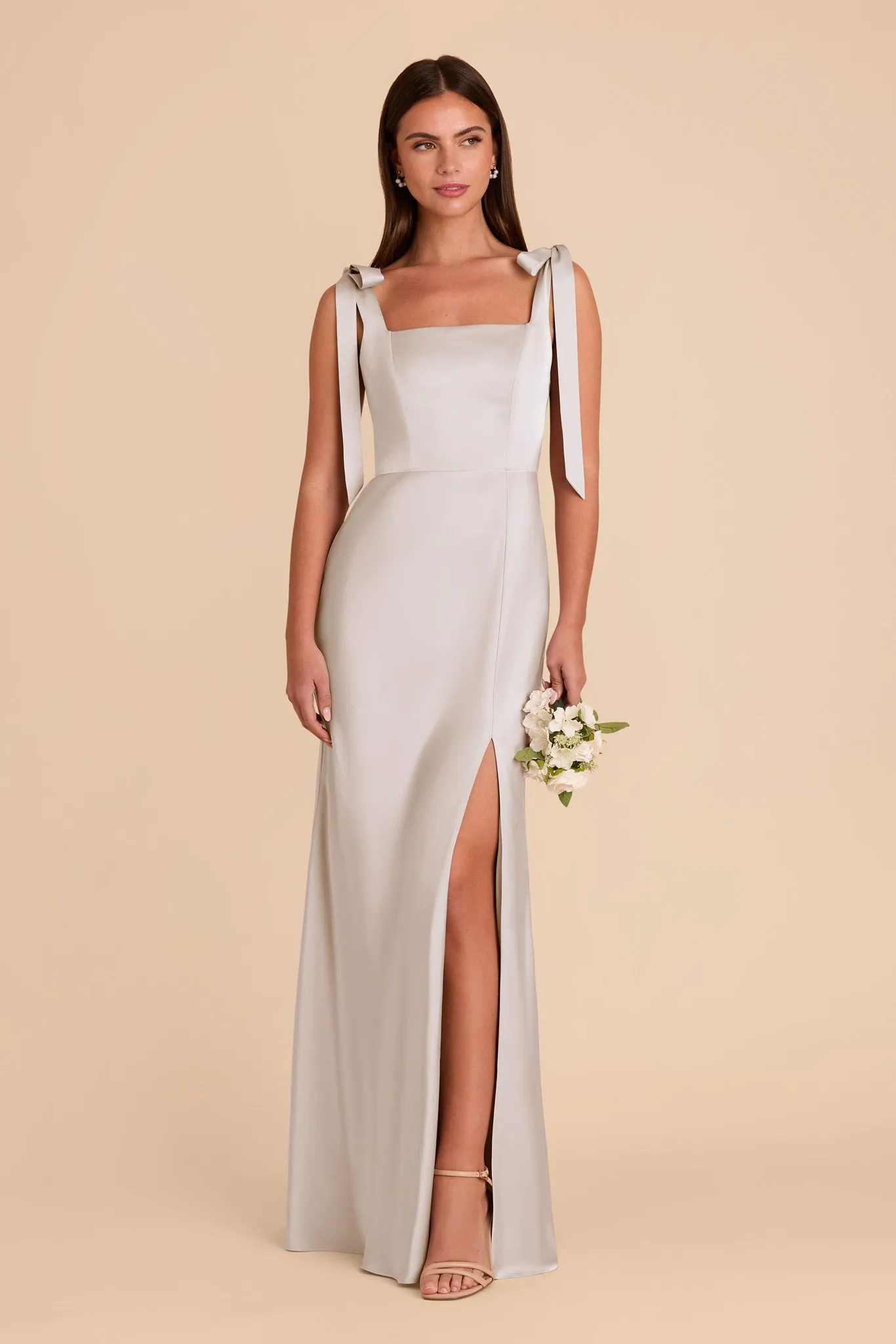 Alex Convertible Dress Matte Satin - Platinum sold by Birdy Grey product image thumbnail 3