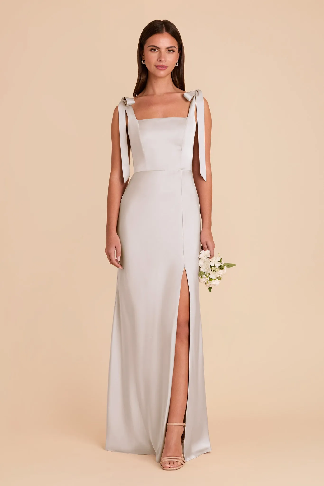 Alex Convertible Dress Matte Satin - Platinum sold by Birdy Grey product image thumbnail 4