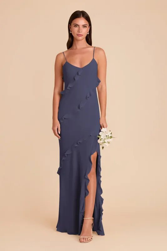 Valentina Chiffon Dress - Dusk Blue sold by Birdy Grey