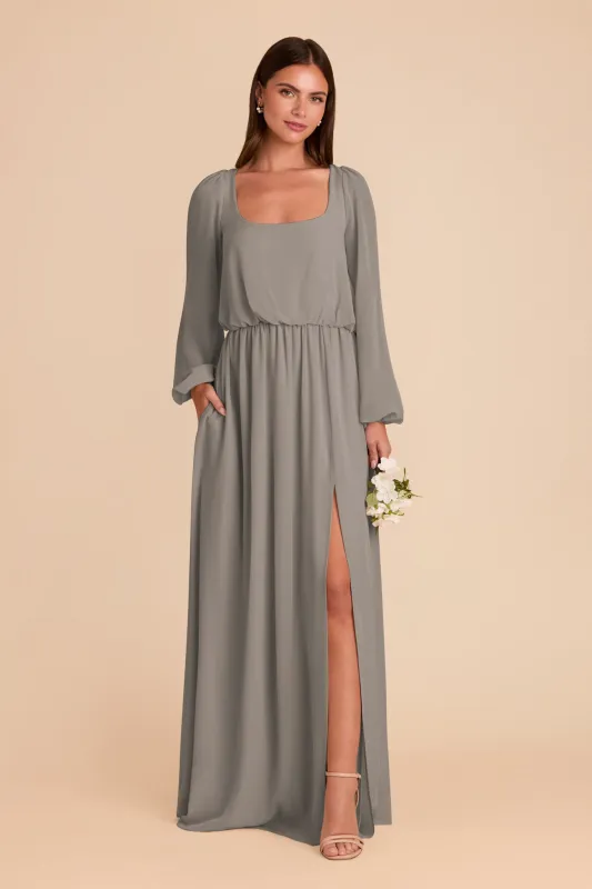 Eloise Chiffon Dress - Silver sold by Birdy Grey