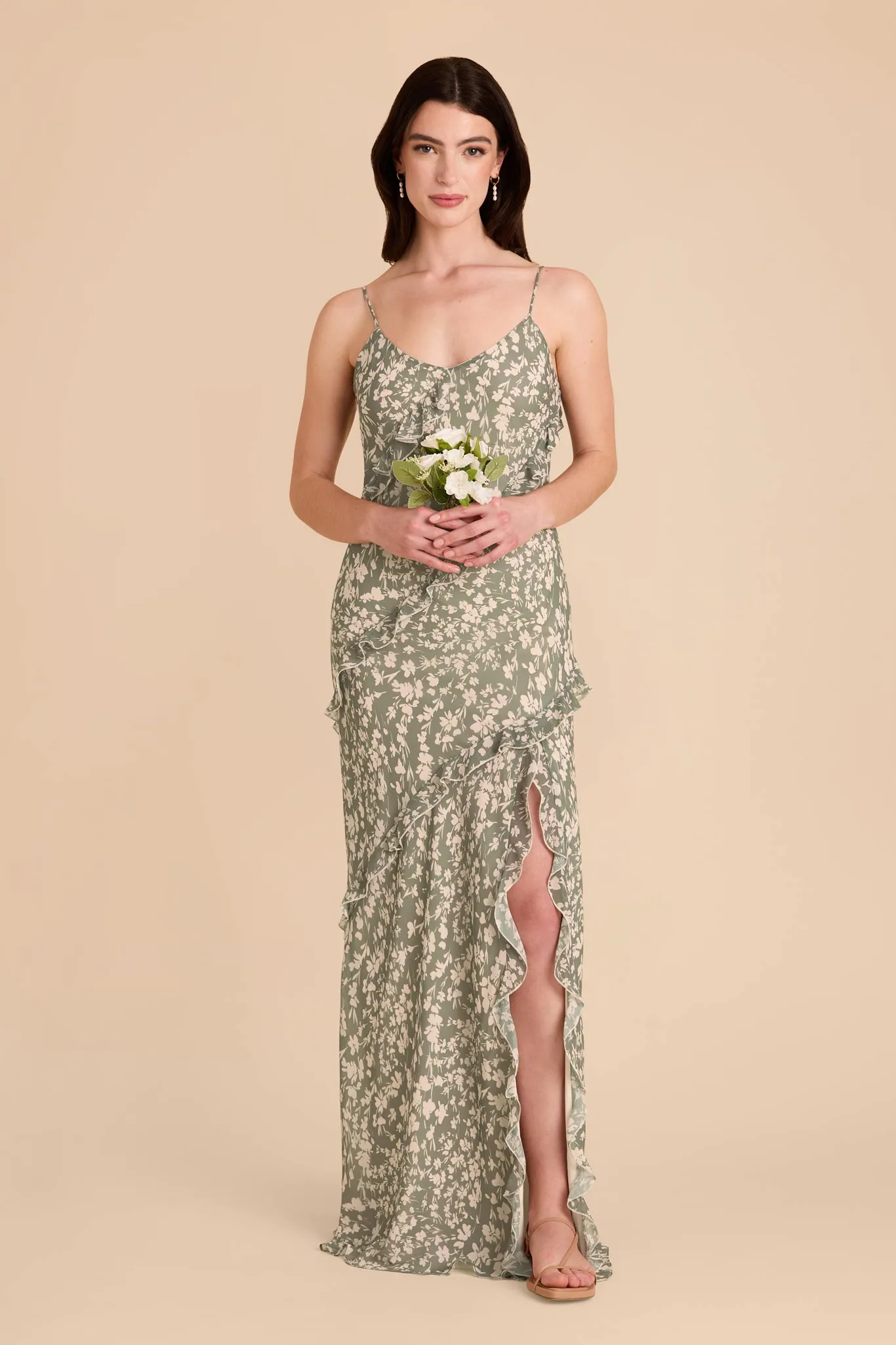 Valentina Chiffon Dress - Thyme Dreamy Floral sold by Birdy Grey