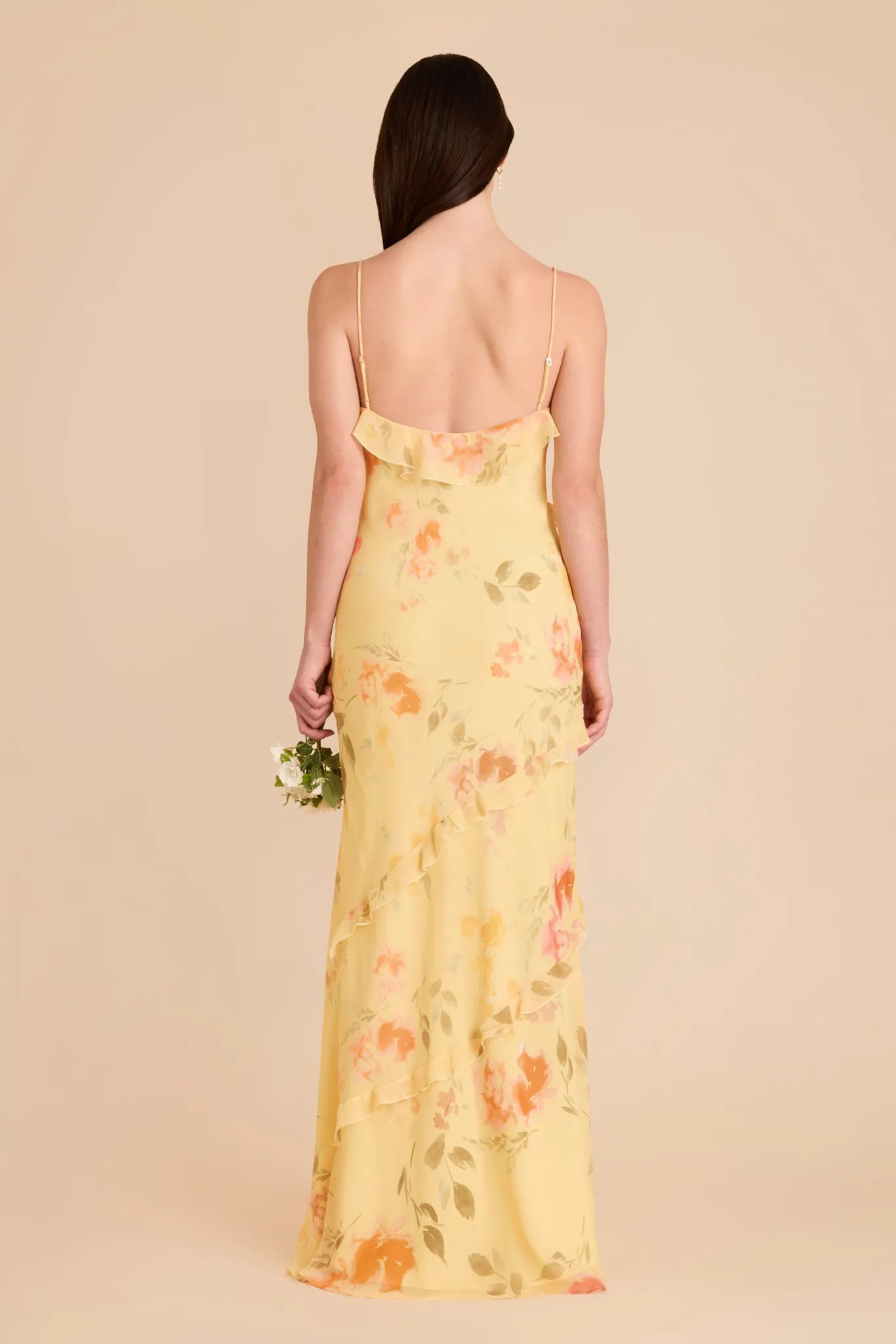 Valentina Chiffon Dress - Pale Yellow Rococo Floral sold by Birdy Grey product image thumbnail 4