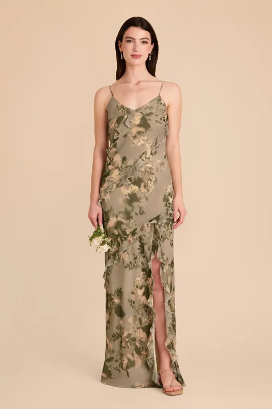 Valentina Chiffon Dress - Doe Painted Botanics sold by Birdy Grey