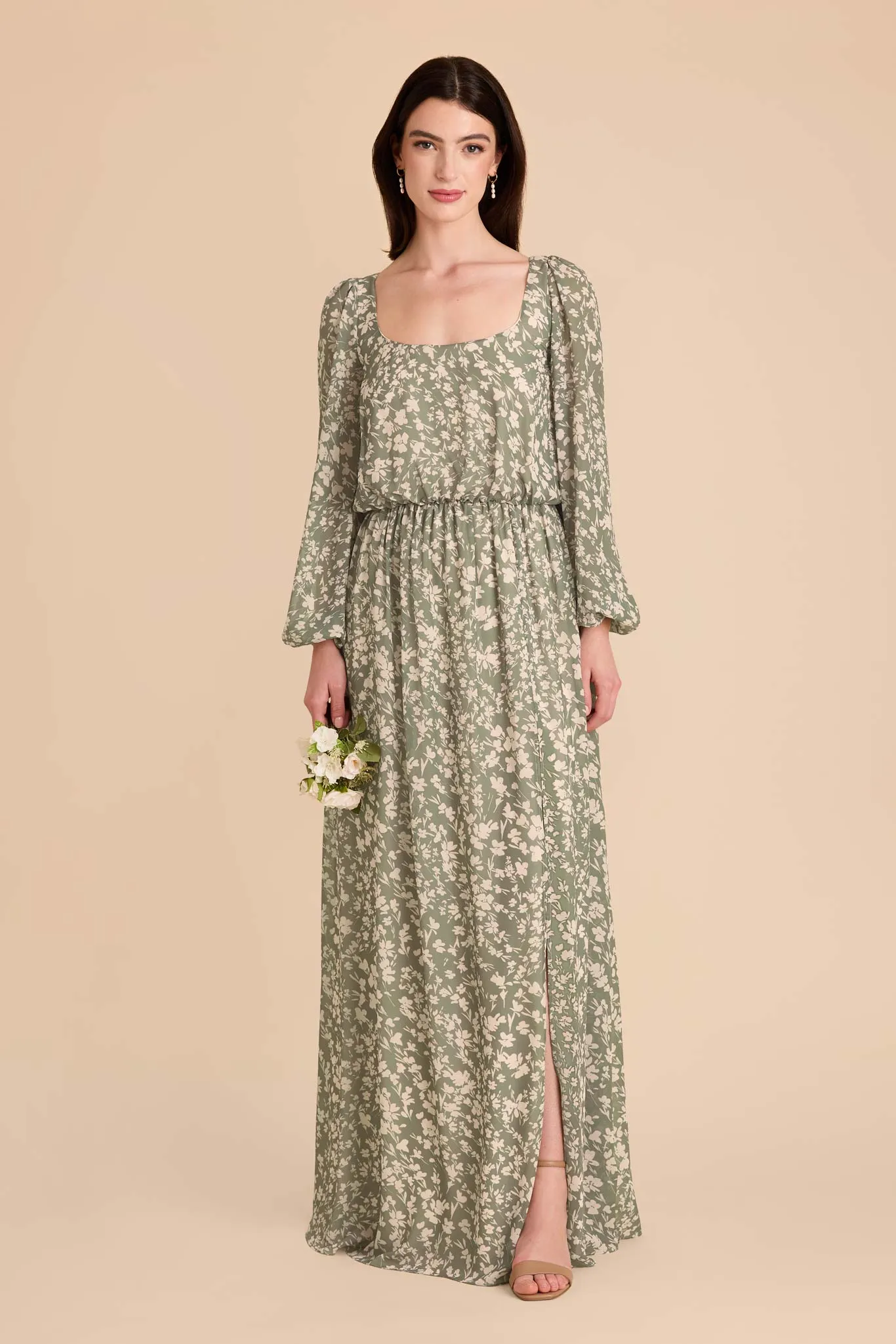 Eloise Chiffon Dress - Thyme Dreamy Floral sold by Birdy Grey