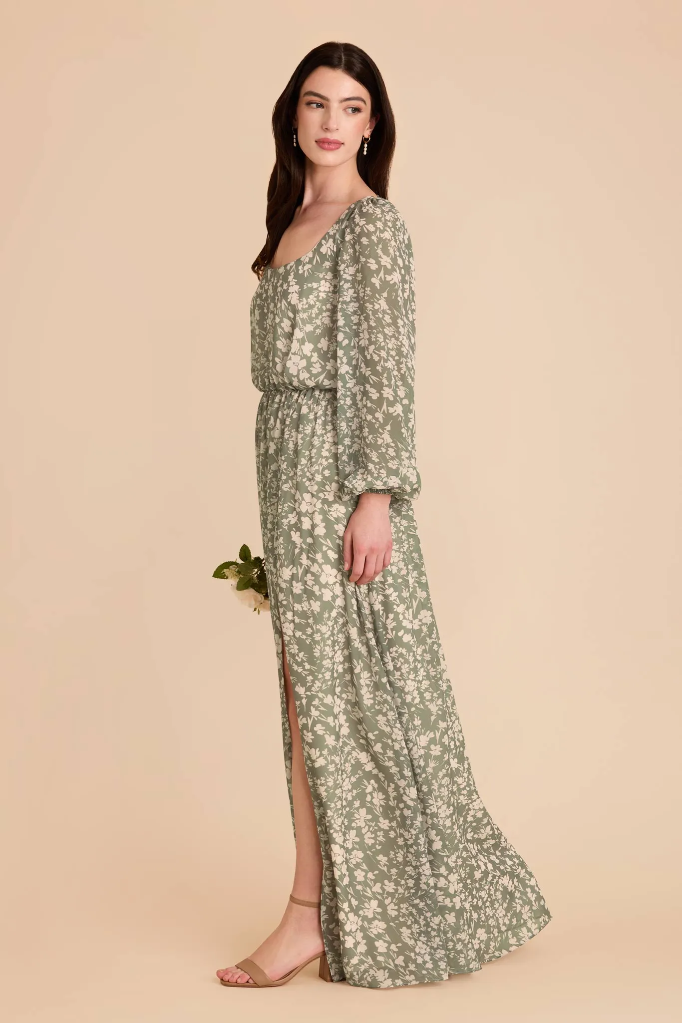 Eloise Chiffon Dress - Thyme Dreamy Floral sold by Birdy Grey product image thumbnail 3