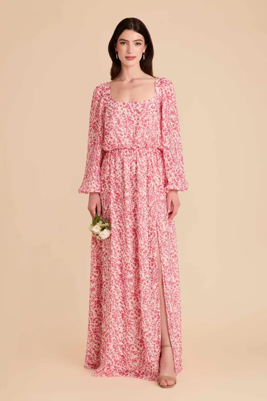 Eloise Chiffon Dress - Pink Dreamy Ditsy sold by Birdy Grey
