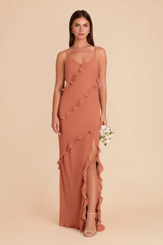 Valentina Chiffon Dress - Terracotta sold by Birdy Grey