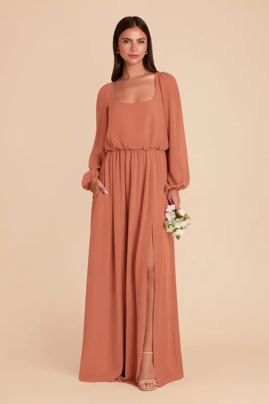 Eloise Chiffon Dress - Terracotta sold by Birdy Grey