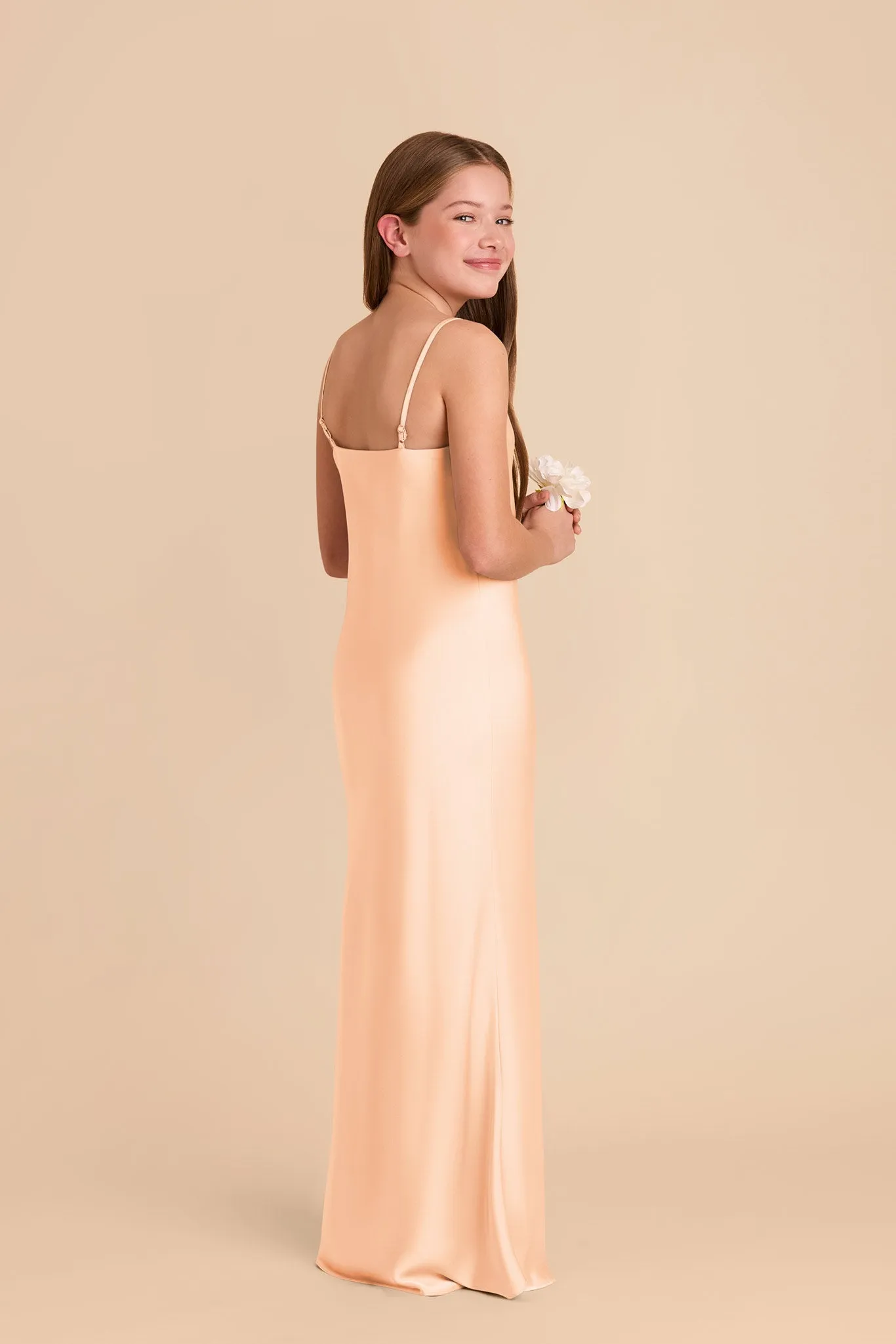 Elisa Junior Matte Satin Dress - Peach Cream sold by Birdy Grey product image thumbnail 3