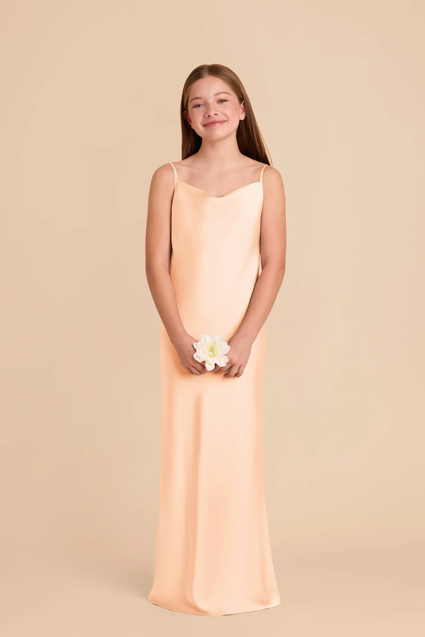 Elisa Junior Matte Satin Dress - Peach Cream sold by Birdy Grey product image thumbnail 2