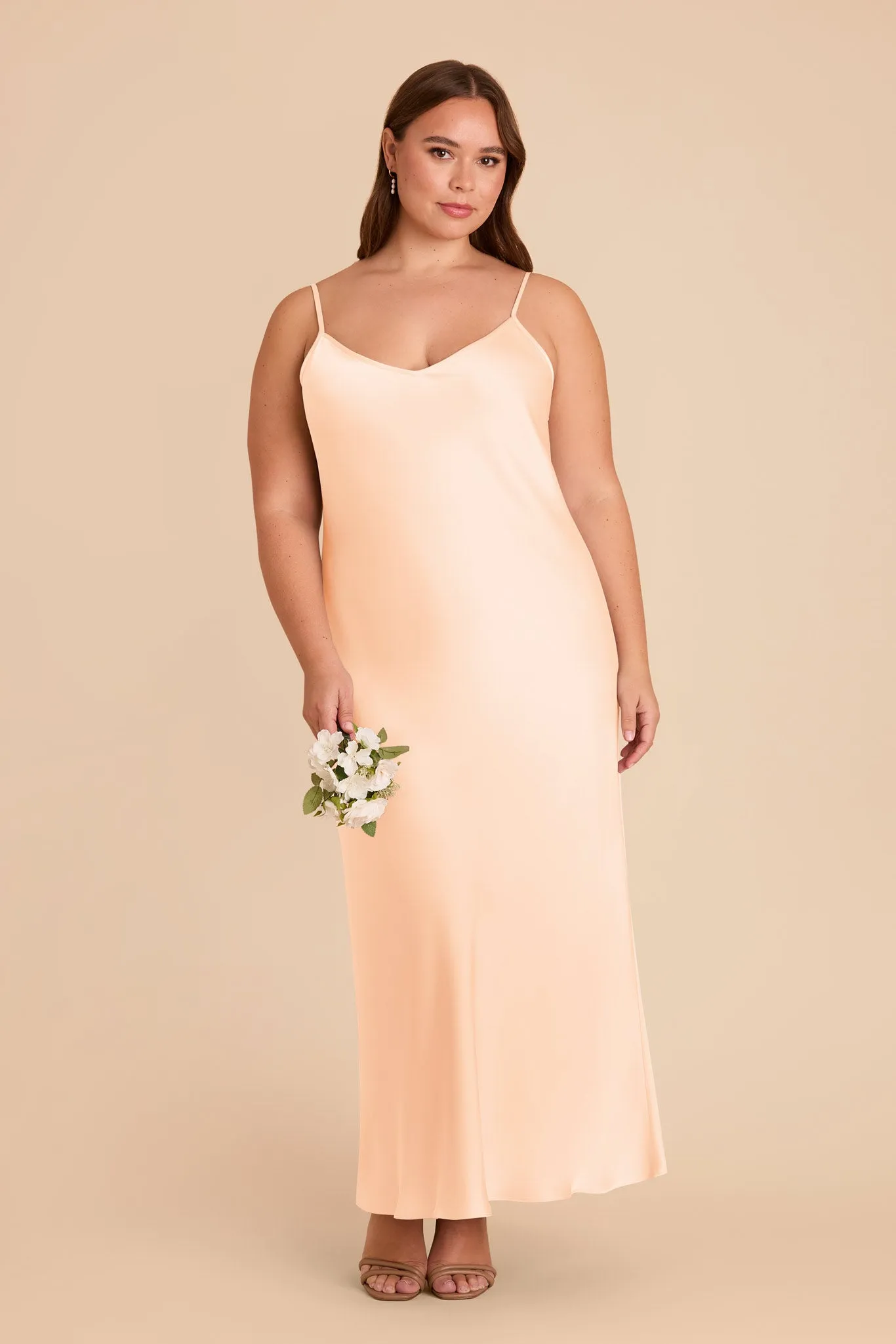 Alice Matte Satin Dress - Peach Cream sold by Birdy Grey product image thumbnail 2