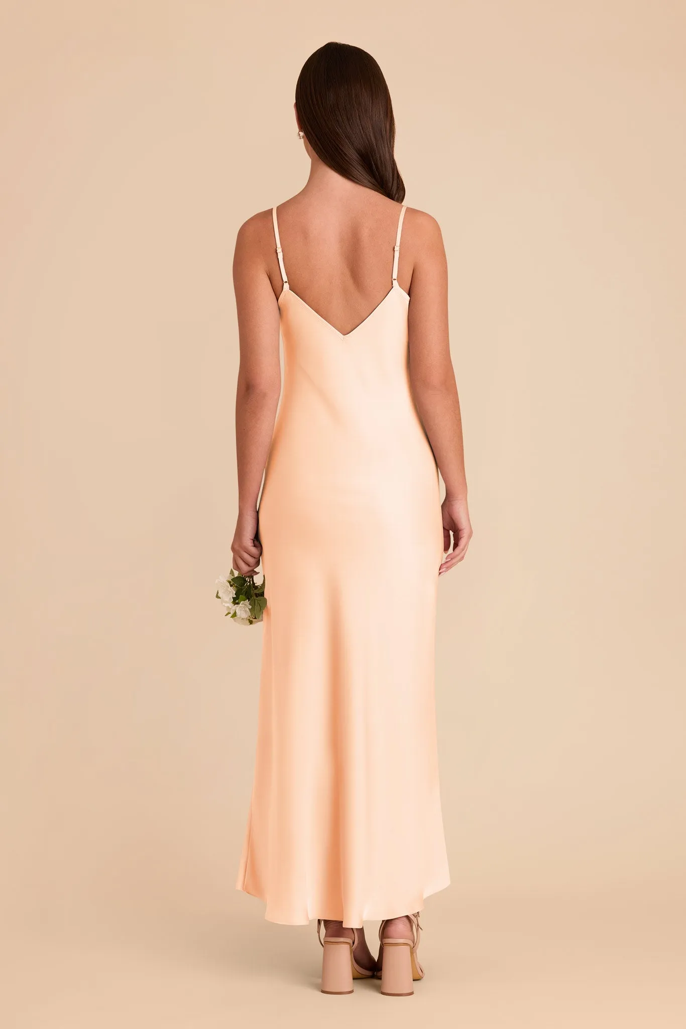 Alice Matte Satin Dress - Peach Cream sold by Birdy Grey product image thumbnail 5