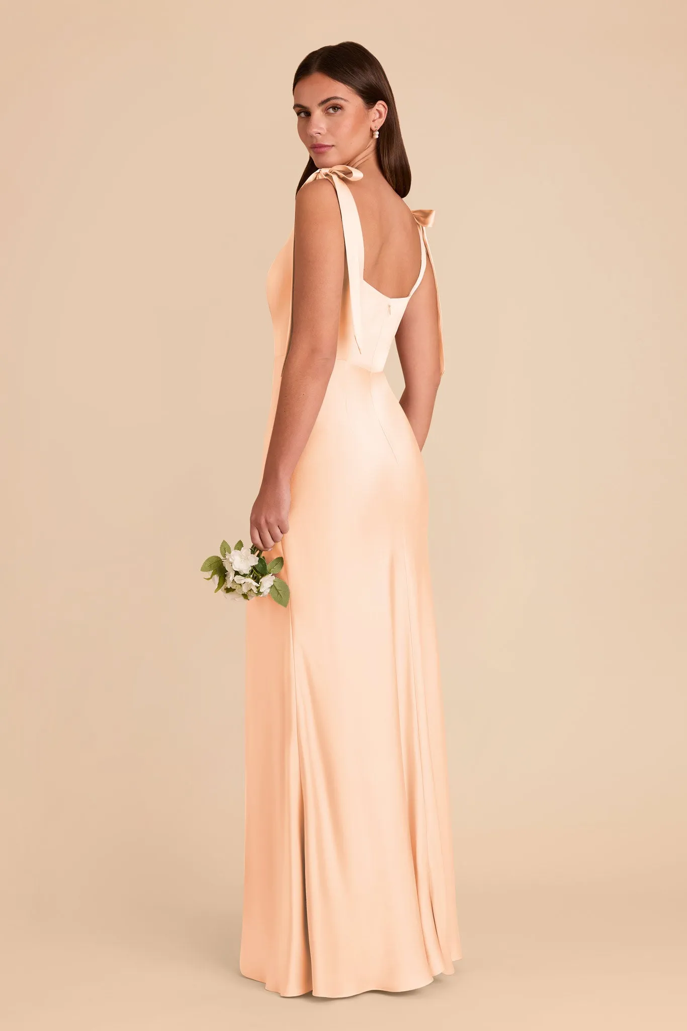 Alex Convertible Dress Matte Satin - Peach Cream sold by Birdy Grey product image thumbnail 5