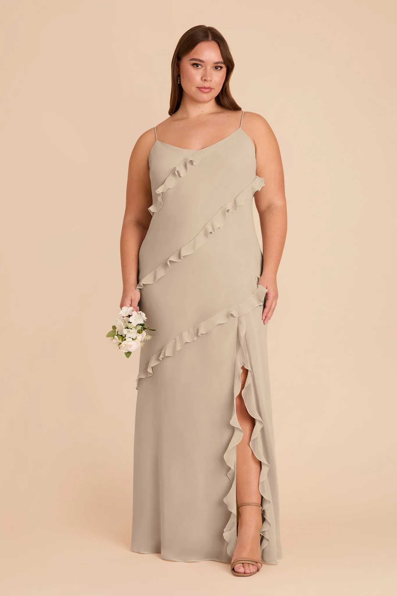 Valentina Chiffon Dress - Almond sold by Birdy Grey product image thumbnail 2