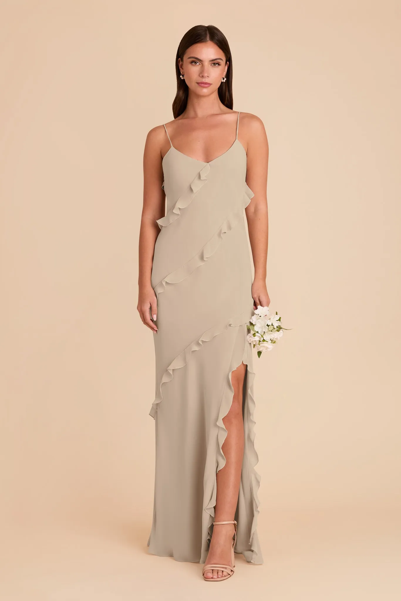 Valentina Chiffon Dress - Almond sold by Birdy Grey