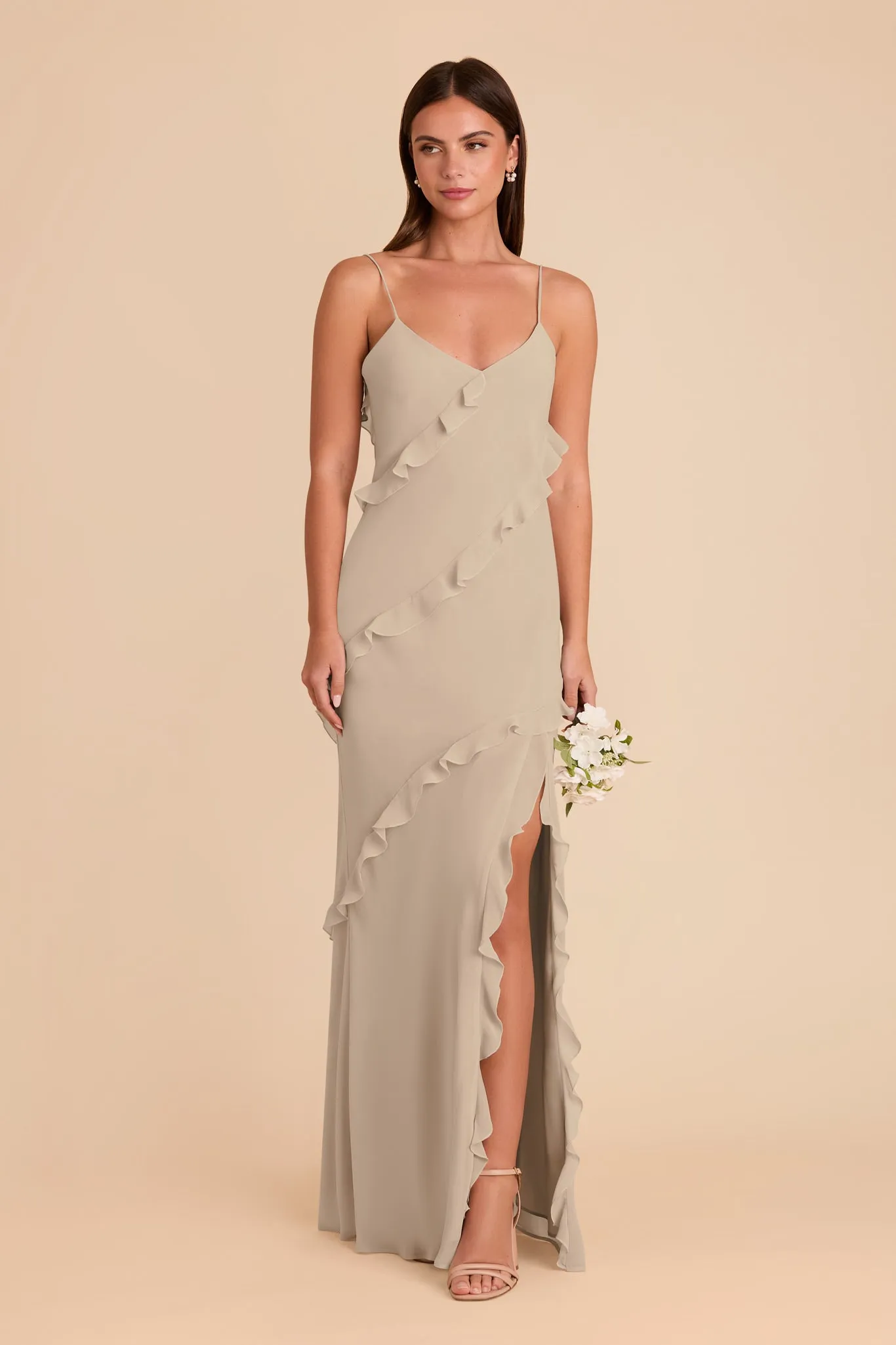 Valentina Chiffon Dress - Almond sold by Birdy Grey product image thumbnail 3