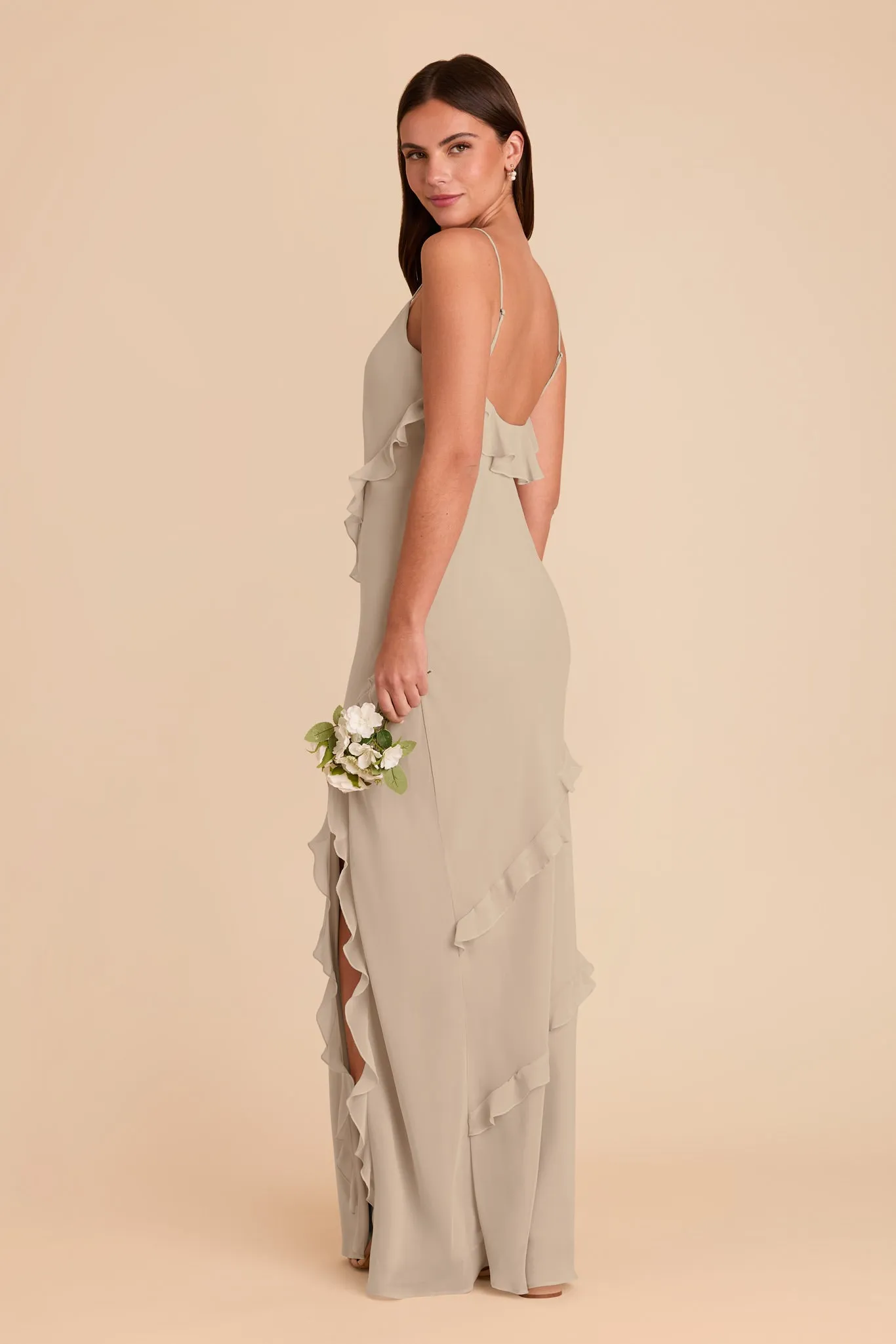 Valentina Chiffon Dress - Almond sold by Birdy Grey product image thumbnail 4