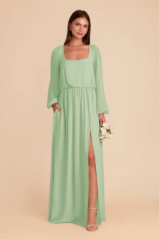 Eloise Chiffon Dress - Pistachio sold by Birdy Grey