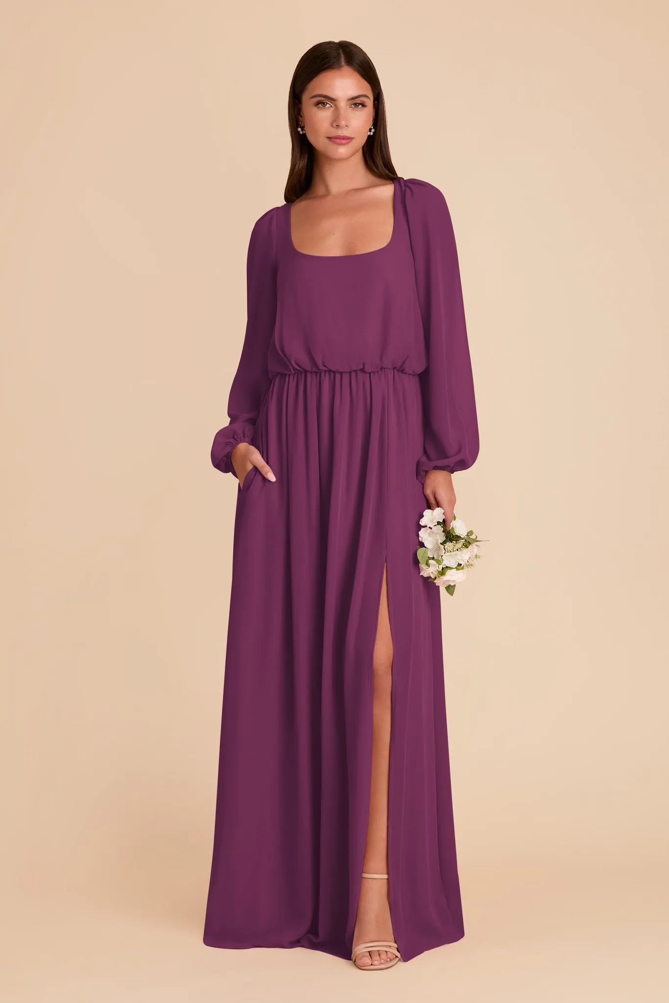 Eloise Chiffon Dress - Fig sold by Birdy Grey